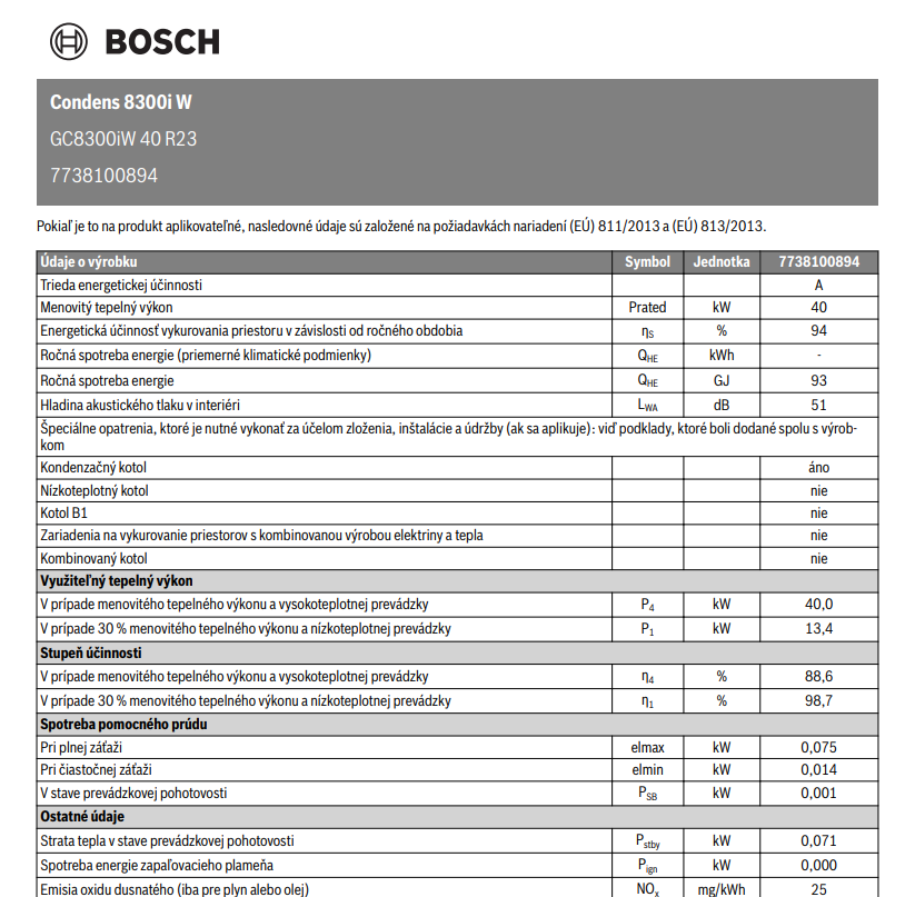 Bosch 8300 technické podklady