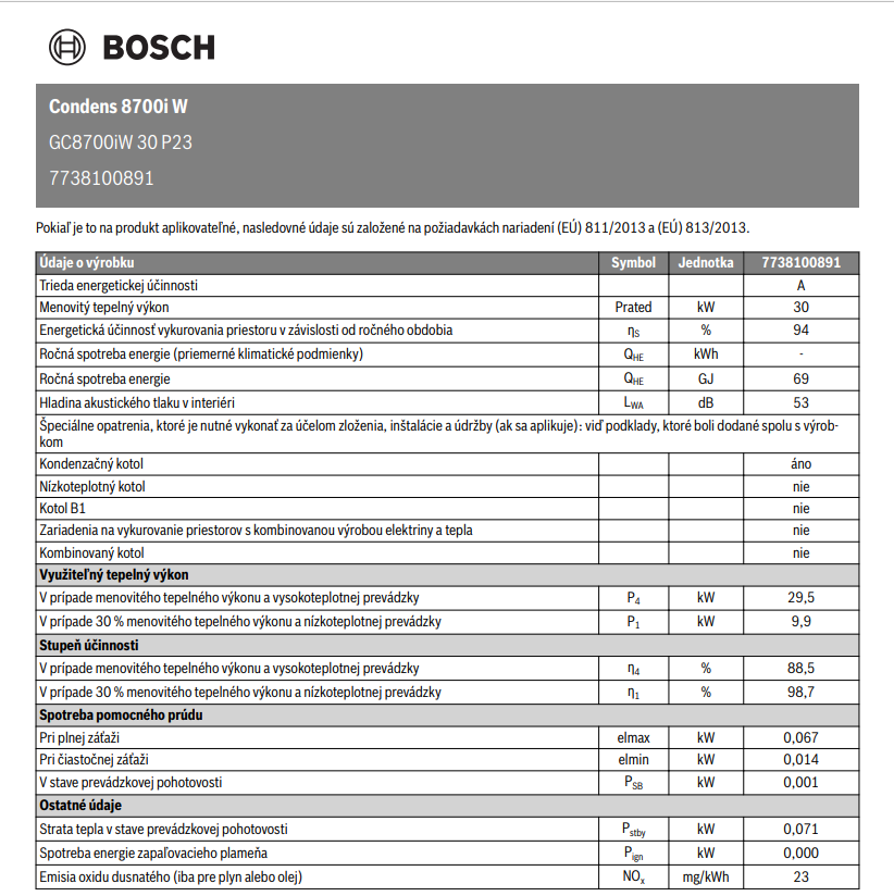 Bosch 8700 technické podklady